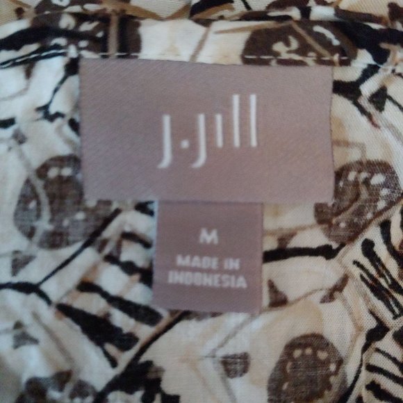 J. Jill geometric pattern brown and tan long sleeve flowy top Medium - Picture 9 of 10